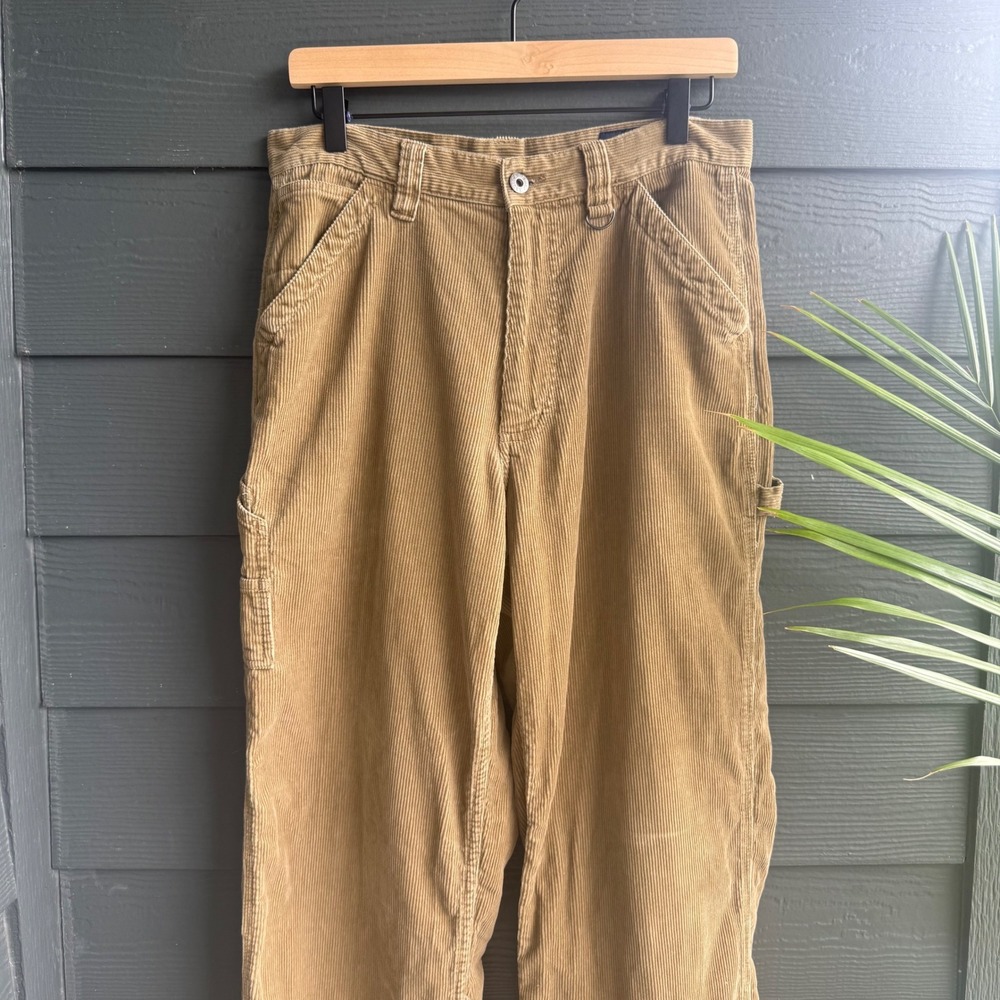 Nautica Jeans Co Corduroy Carpenter Pants Tan Baggy Fit 30x32 Cotton - Picture 1 of 11